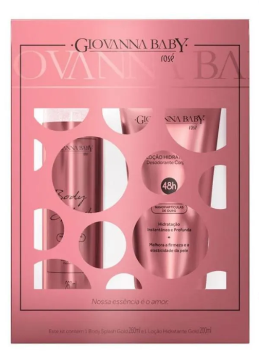 Kit Rose Body Splah e Loçao Hidratante Giovanna Baby