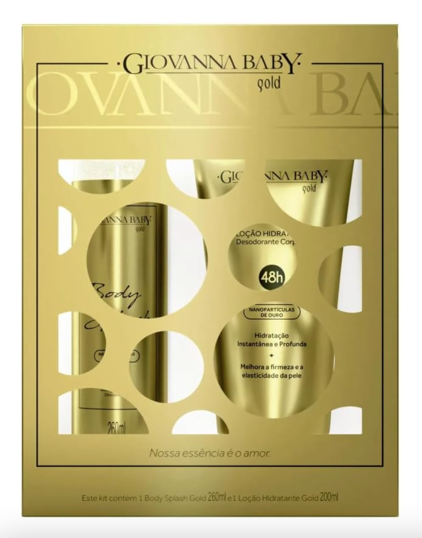 Kit Gold Body Splah e Loçao Hidratante Giovanna Baby